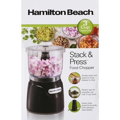 Hamilton Beach 3-Cup 1-Speed Black Stack and Press Food Processor 72850 -  The Home Depot