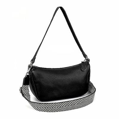 befen Black Women's Genuine Leather Wristlet Clutch Crossbody