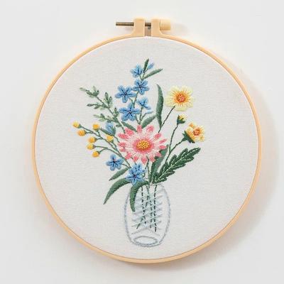 Beginner Embroidery Kit Flower Bouquet DIY Gift for Mother's Day