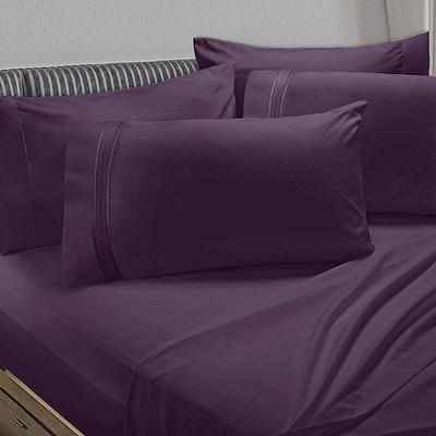 Clara Clark 5 Piece 1800 Microfiber Collection Bed Sheet Set, Deep Pockets  Fitted Sheet, Twin XL, Eggplant - Yahoo Shopping