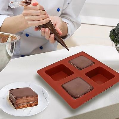 2 Pcs 4 Cavity Chocolate Covered Cookies Molds for S'mores, Square