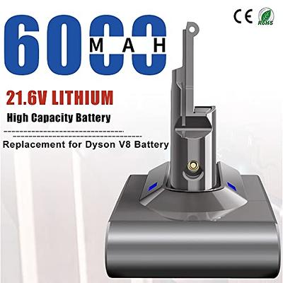 Upgraded 6.0Ah V8 SV10 Battery 215681 Replacement Compatible for Dyson V8  Vacuum Animal/Absolute/Motorhead/Fluffy/SV10 Handheld Cordless Vacuum