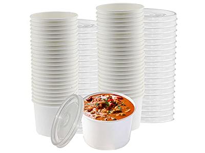 12 oz To Go Soup Containers with Lids, Disposable Paper Bowls (50