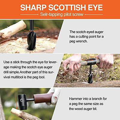 Bushcraft Hand Auger Wrench Bushcraft Gear and Equipment Settlers Wrench  Survival Tools Scotch Eye Wood Auger Drill Peg and Manual Hole Maker