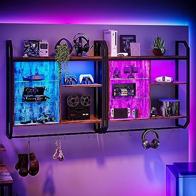 Bestier LED Kitchen Floating Shelves, 34 Industrial Pipe Shelves