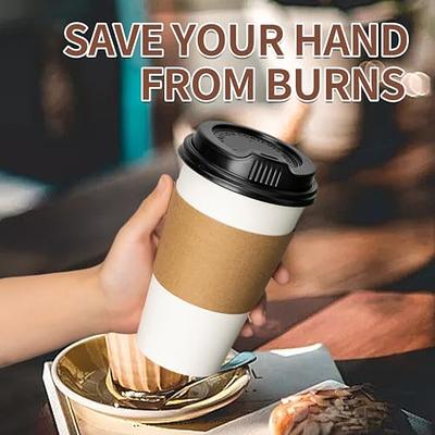 Disposable Coffee Cups with Lids 16 oz (50 Pack) - To Go Paper