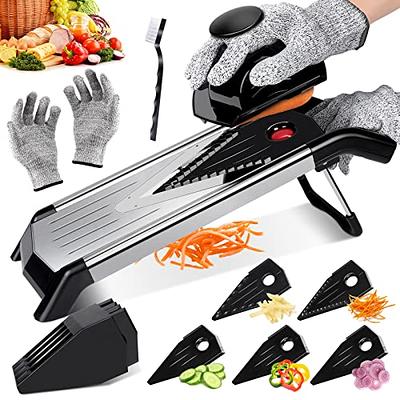 Midyb Mandoline Food Slicer, Stainless Steel Mandolin Slicer for Kitchen  for Potatoes and Onions, Adjustable Mandoline Chopper Julienne Cutter with