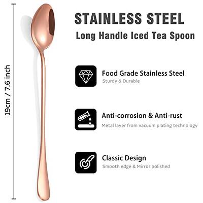 8 Pcs Coffee Stirrers Reusable 7.5 Inch Donut Swizzle Cocktail Spoon  Stainless Steel Long Handle Tall Spoon for Coffee Beverage Cocktail Drink,  Gold