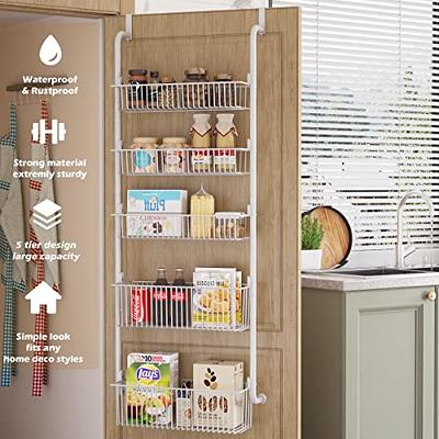  COVAODQ 8-Tier Pantry Door Organization and Storage Over the  Door Pantry Organizer Metal Hanging Kitchen Spice Rack Can Organizer Black  : Home & Kitchen