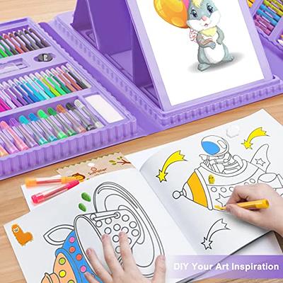 litokido unicorns gifts for girls - exquisite art case set - painting,  drawing, coloring art kit for kids 