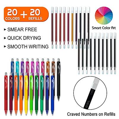 Gel Pens Set 20 Colors Medium Point Colored Pens Retractable Gel Ink Pens with Comfort Grip,Smooth Writing for Journal Notebook Planner in School