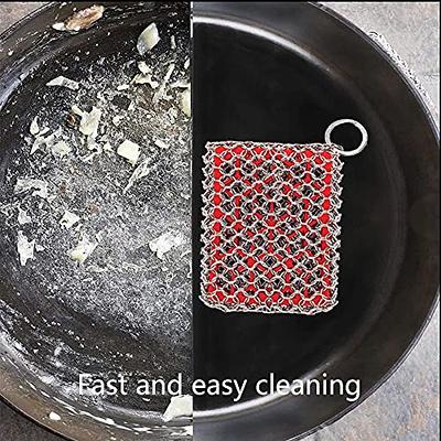 Cast Iron Cleaner,Stainless Steel Cleaner Chain Iron Scrubber with Silicone  Insert,Chainmail Scrubber for Cast Iron Pans Cookware Skillet  Dishwasher,Kitchen Tools Gadught (Cleaner Red) - Yahoo Shopping