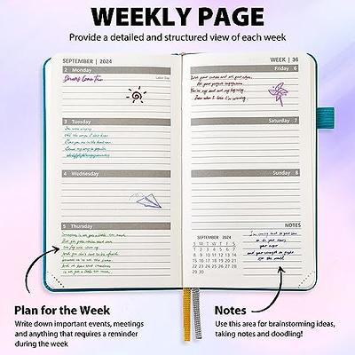 POPRUN 2024 Planner Daily Weekly and Monthly 8.5'' x 6.25'' - Vertical Agenda  2024 with Hourly Schedule, Tabs & Calendars, Monthly Planner Spiral Bound  Hardcover - Violet - Yahoo Shopping