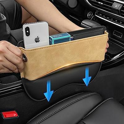 Car Seat Gap Filler Organizer, Faux Leather Side Storage Box with Cup  Holders, Car Organizer Front Seat for Holding Phone, Sunglasses 