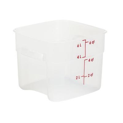 Vigor 2 Qt. Translucent Polypropylene Food Storage Container and Green Lid  - 3/Pack