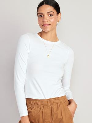 Fitted Long-Sleeve Cropped T-Shirt for Women - Yahoo Shopping