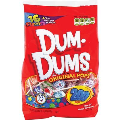 Dum Dums Color Party Light Blue Blu Raspberry Lollipops - Bag of