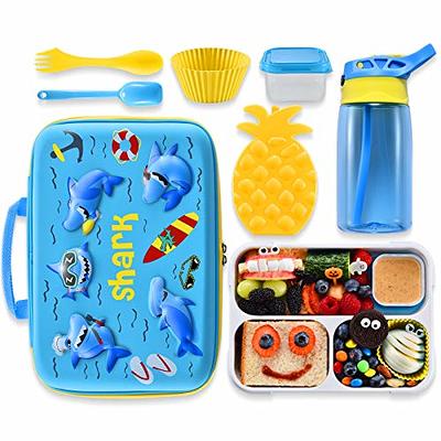 COO&KOO Shark Lunch Box Set, Include 3D Insulated Cooler Bag
