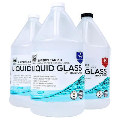Fiberglass Coatings Deep Pour Epoxy Resin Kit Crystal Clear Liquid Glass 2-4 inch 1.5 GL, Food Grade Safe Self Levelling Epoxy Kit, Clear Epoxy Resin