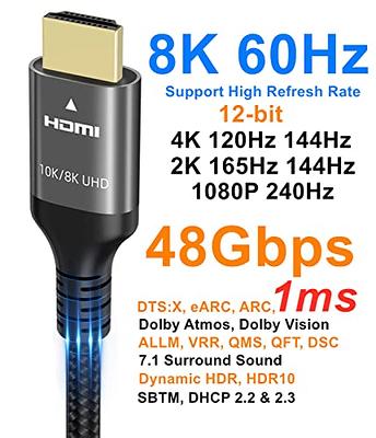 Câble hdmi 2.1 2m 8K 4K 120Hz Professionnel Ultra HD 2160p 3D HDR