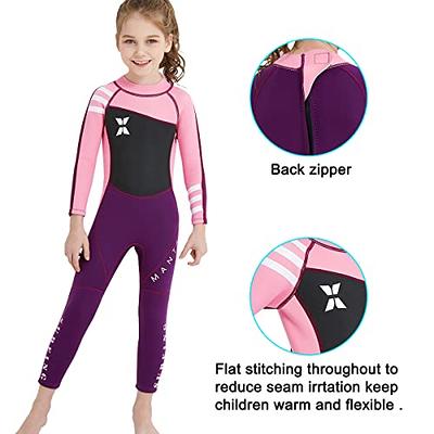 2.5MM Kids Wetsuits Full Suits Neoprene Swimsuits Long Sleeve Dive Suit for  Girls Aged 2 to 12 Year