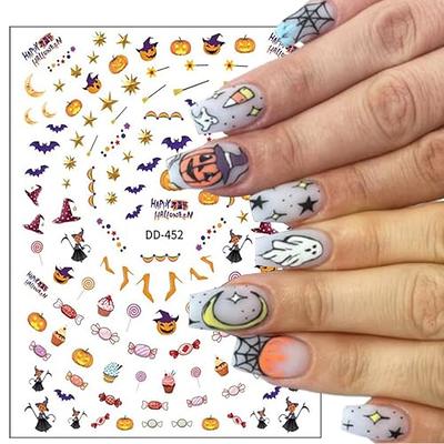 Halloween Nail Art Stickers Cute Nail Decals 3D Self Adhesive Horror Ghost  Cartoon Design Nail Stickers Cute Cartoon Nail Stickers Decoration Supplies