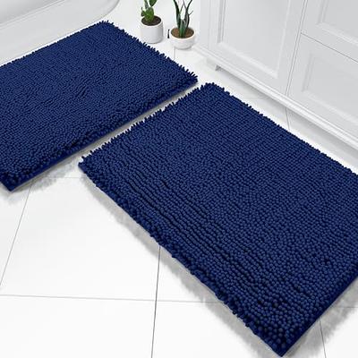 Yimobra 2 Piece Bathroom Rugs Set, Luxury Chenille Bath Rug Mat, Soft  Absorbent Plush Bath Mat, Non Skid Washable Bathroom Floor Mat (31.5 x 19.8  + 24 x 17 Inches, Navy Blue) - Yahoo Shopping