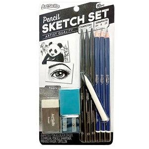 General's Charcoal Set, Assorted Tip, Black and White, Set of 13