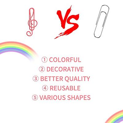 50pcs Heart Shape Paper Clips Multicolor Metal Clip Heart Bookmark