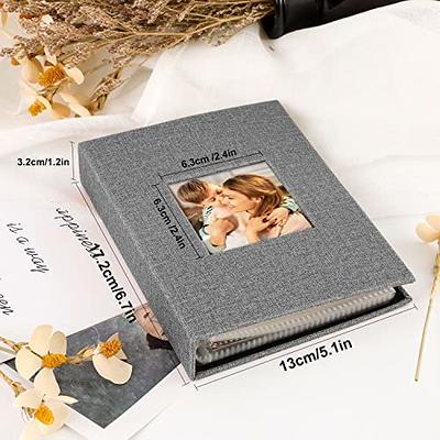 Artmag Mini Photo Album 4x6 50 Pockets 2 Pack, Linen Cover with Front  Window Album Hold 100 Vertical Photos for Family Wedding Baby Children  (Black)
