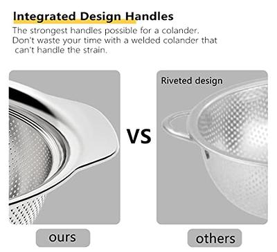 4-1 Colander with Mixing Bowl Set - Strainers for Kitchen, Food Strainers  and Colanders, Pasta Strainer, Rice Strainer, Fruit Cleaner, Veggie Wash