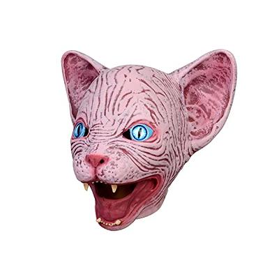 SAFIGLE 10Pcs Cat Mask Therian Mask Animal Mask Halloween Mask for Kids  Adults White Cat Mask Hand Painted Face Mask Animal Party Cosplay Costume