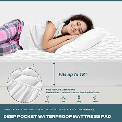 Utopia Bedding Quilted Fitted Mattress Pad - Mattress Cover Stretches up to  16 Inches Deep - Mattress Topper (Full)
