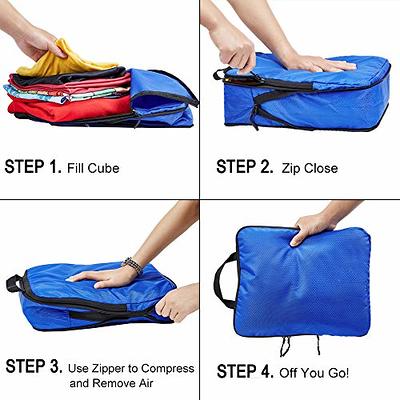 ANYLION Compression Packing Cubes, 6 Set Waterproof Compression Packing  Cubes for Carry on Suitcase, Luggage Organizers Packing Cubes Set for Travel  Essentials, Blue - Yahoo Shopping