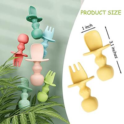Avanchy Infant Baby Spoons Bamboo and Silicone Set, Self Feeding Food  Utensils, 4 Months Baby Led Weaning, 2 Pack, Pink - Yahoo Shopping