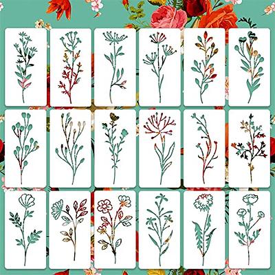 20 Flower Stencils for Painting Wildflower Reusable Stencil Large Floral  Bouquet Template Paint Stencils for Painting on Wood Burning Wall Home Sign