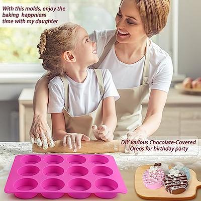 Silicone OREO Cookie Mold DIY Chocolate Fondant Cookie Baking Mould Craft  Cake Decoration Party Dessert Supply