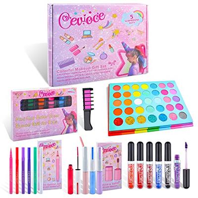 Cevioce Kids Makeup Kit for Girl,Real Makeup Beauty Set Toy for  Girls,Washable Kids Make