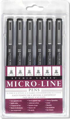 SAKEYR Micro-Pen Fineliner Ink Pens Black: 12 Size Black Micro Pen