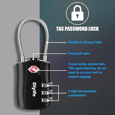 Diyife TSA Luggage Locks, [Newest Version][2 Packs] 4-Digit Security  Padlock, Travel Lock, Combination Padlocks, Code Lock for Travel Suitcases