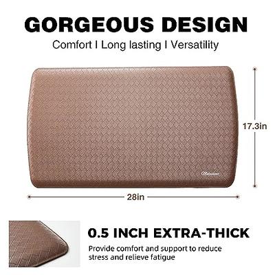 Art3d Anti Fatigue Mat - 1/2 inch Cushioned Kitchen Mats - Non Slip Foam Comfort Cushion for Standing Desk, Office or Garage Floor (17.3x28, Dark