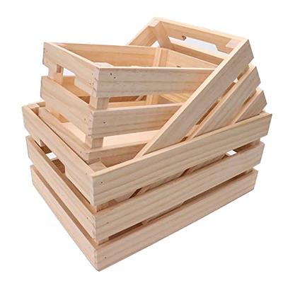 Wooden Storage Crate with Lid, Cherry Crates