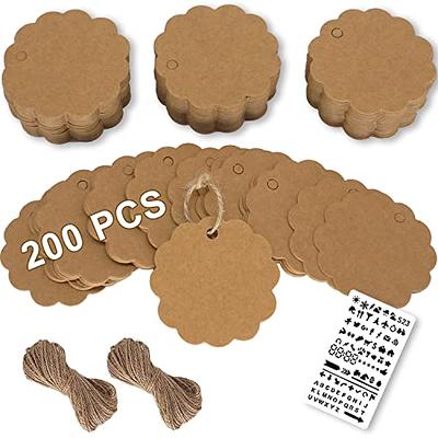 SallyFashion 100PCS Kraft Paper Tags, 2X4 Inches White Gift Tag Craft Hang  Tags with Free 100 Root Natural Jute Twine for Gifts Arts and Crafts