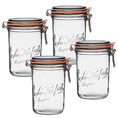 Le Parfait Rounded French Glass Storage Jars with Airtight Rubber Seal