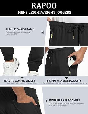 BALEAF Men's Running Pants Elastic Waist Lightweight Jogging Stretch Golf  Workout Pants with Zipper Pockets