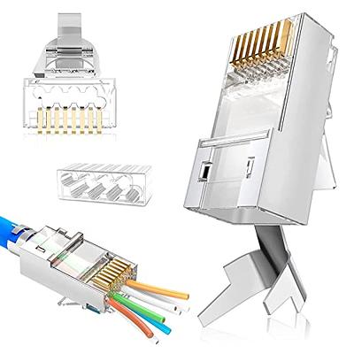 Gaobige rj45 Crimp Tool Kit, Cat5 Cat5e Crimping Tool with 100pcs rj45 Cat5  Connectors, 20pcs rj45 Cat5 Cat6 Connector Covers, Cable Tester, Network