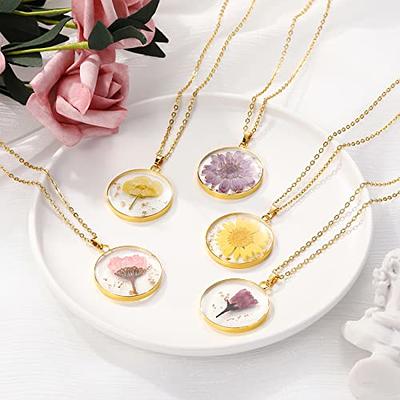 Dorakitten Dried Flower Necklace Natural Flower Drop Necklace Press Flower  Necklace Pressed Flower Necklaces Flower : Amazon.in: Jewellery