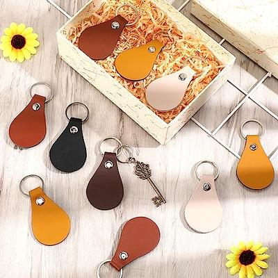  Leather Keychain Blanks Bulk,4 Pack PU Leather Key Fobs Blanks  with Key Rings for Laser Engraving Keychain Making Leather Working DIY  Craft Oval TXZWJZ