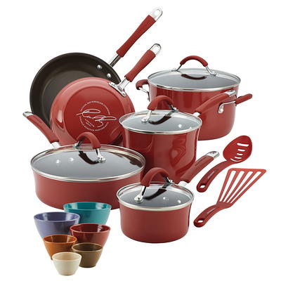 Rachael Ray Cook + Create 10pc Hard Anodized Nonstick Cookware Set With  Black Handles : Target