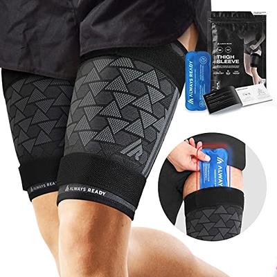 Always Ready, Thigh Compression Support Sleeve (2 Per Pack) with Hot & Cold  Gel Pack for
